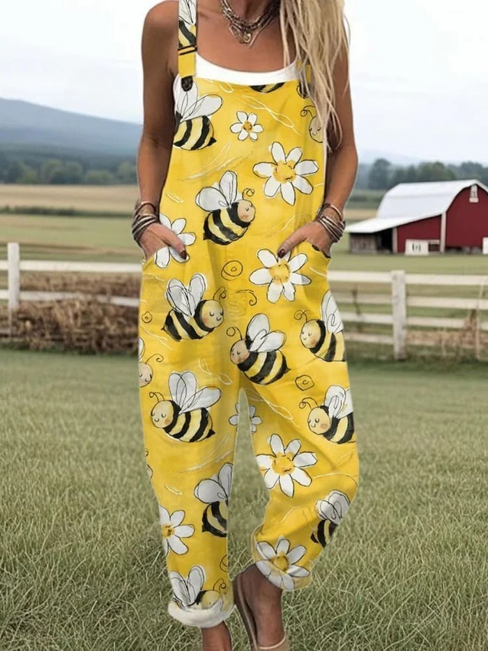 AURORA – FLYING BEES EMBROIDERY PATTERN JUMPSUIT